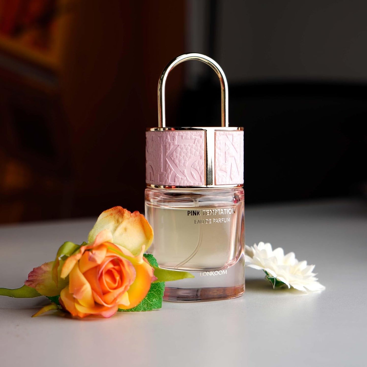 Lonkoom LOCK Pink Temptation Perfume for Women, 1.7 Fl Oz/50ml Eau De Parfum Spray Long-Lasting Fragrance, Floral Woody Notes of Madagascar Vanilla, Cedarwood, White Musk, Bergamot, Jasmine, Tuberose