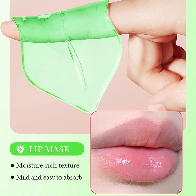 20 Pair Rose + 10 Pair Aloe Vera Under Eye Mask & Lip Mask Skincare Set, Lip Patches & Under Eye Patches for Puffy Eyes, Dark Circles, Dry Lips Lines, Moisturizing for Women & Men Skincare