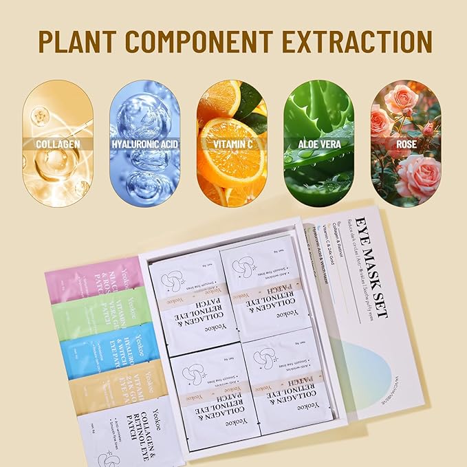 Under Eye Patches for Dark Circles,Puffy Eyes and Jojoba Oil Pure Cold Pressed Unrefined Gua Sha for Healthier hair