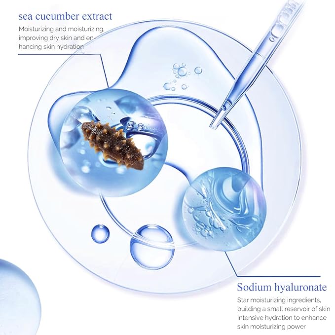 Face Mask Skincare 6 Pack,Sea Cucumber Peptide Facial Masks,Sodium Hyaluronate Ceramide Formulated Facial Masks Deep Moisturizing Face Masks