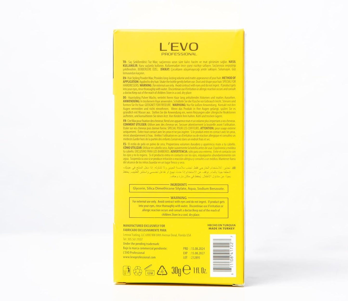 L'EVO Professional Mattifying Volume Hair Powder, Root Lift Texture Control, Style Powder 09, Black, 1 fl. oz., for All Hair Types, Professional Styling