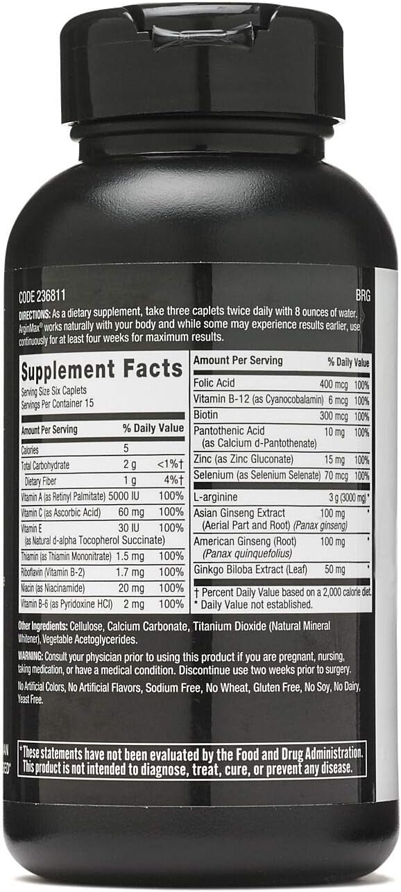 GNC Mens Arginmax Sexual Health Supplement for Men, 90 Count, Supports Blood Flow and Vitality