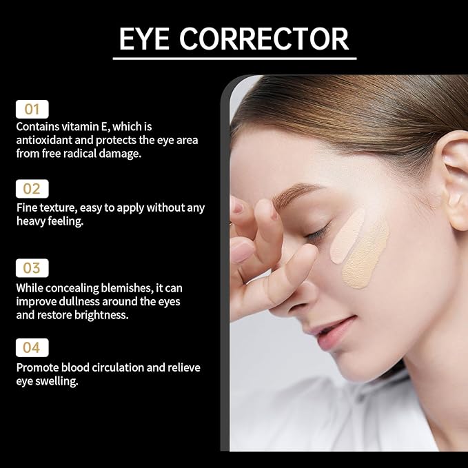 Luminous Eye Corrector Spf 41, 2pcs Dermatology Luminous Under Eye, Under Eye Concealer for Dark Circles, Anti-Aging Wrinkles Eye Cream, Hydrating Tinted Cream for All Type Skin-Ivory (4)