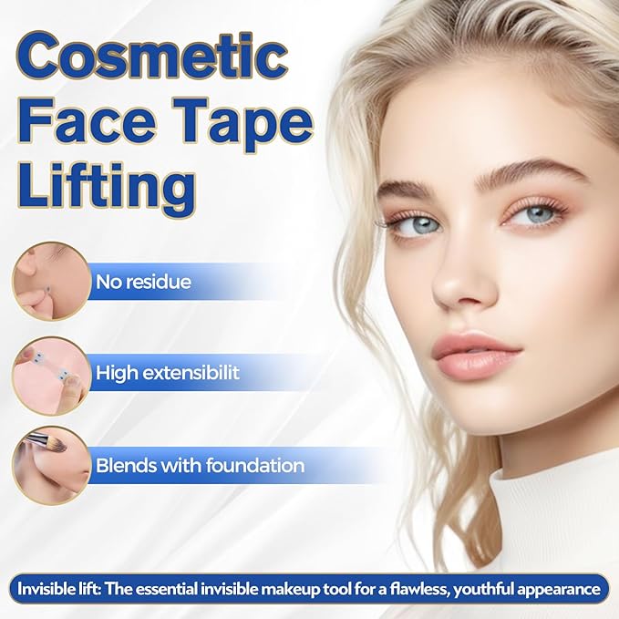 Face Tape, Face Tape Lifting, 180 Pcs Neck Lifting Invisible, Facelift Tapes for Older Women Face Tapes for Lifting Sagging Skin Double Chin Neck Jowls Eyes Facial Wrinkles