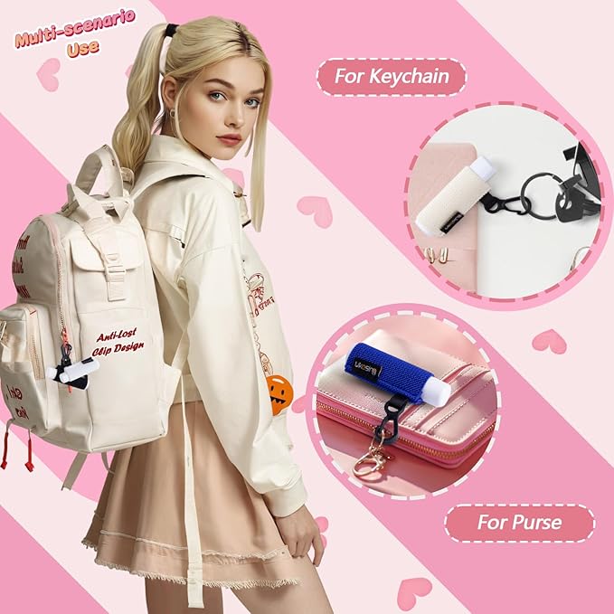 Chapstick Holder Keychain, 6 Pcs Lip Balm Holder Sleeve Pouch with Clip On, Lip Gloss Lipstick Holder Keychain Fits More Standard Lip Balm, Gift for Women Girls Boys and Man