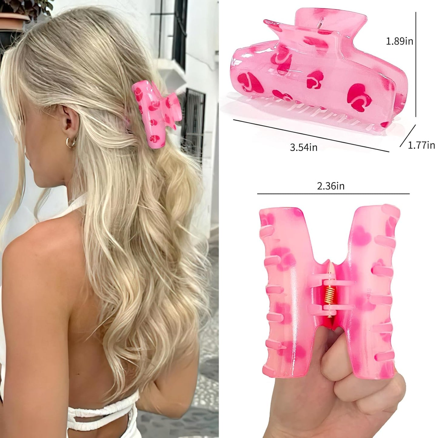 6PCS Hair Claw Clips for Women,Strong Hold Medium Claw Clips for Thick and Thin Hair,Nonslip Hair Accessories for Girls,Summer Beach Vacation Essentials (florid)