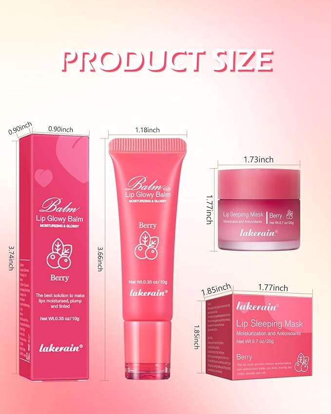 Lip Glowy Balm & Lip Sleeping Mask,Hydrating Repair Sleeping Lip Mask,Glossy Tinted Lip Balm,Smooth Cracked Chapped Dry Lip,Lip Care Therapy Treatment,Women's Day Makeup Gift for Women-01Peach