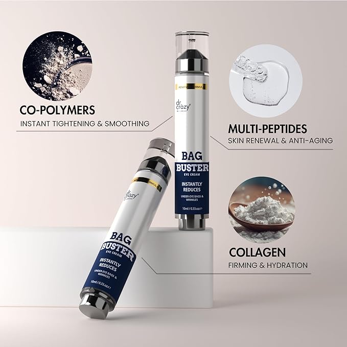 Instant Under Eye Bag Remover – Anti-Aging Under Eye Cream for Dark Circles and Puffiness - Rapid Eye & Face Lift – No Flakes or Residue – 10ml