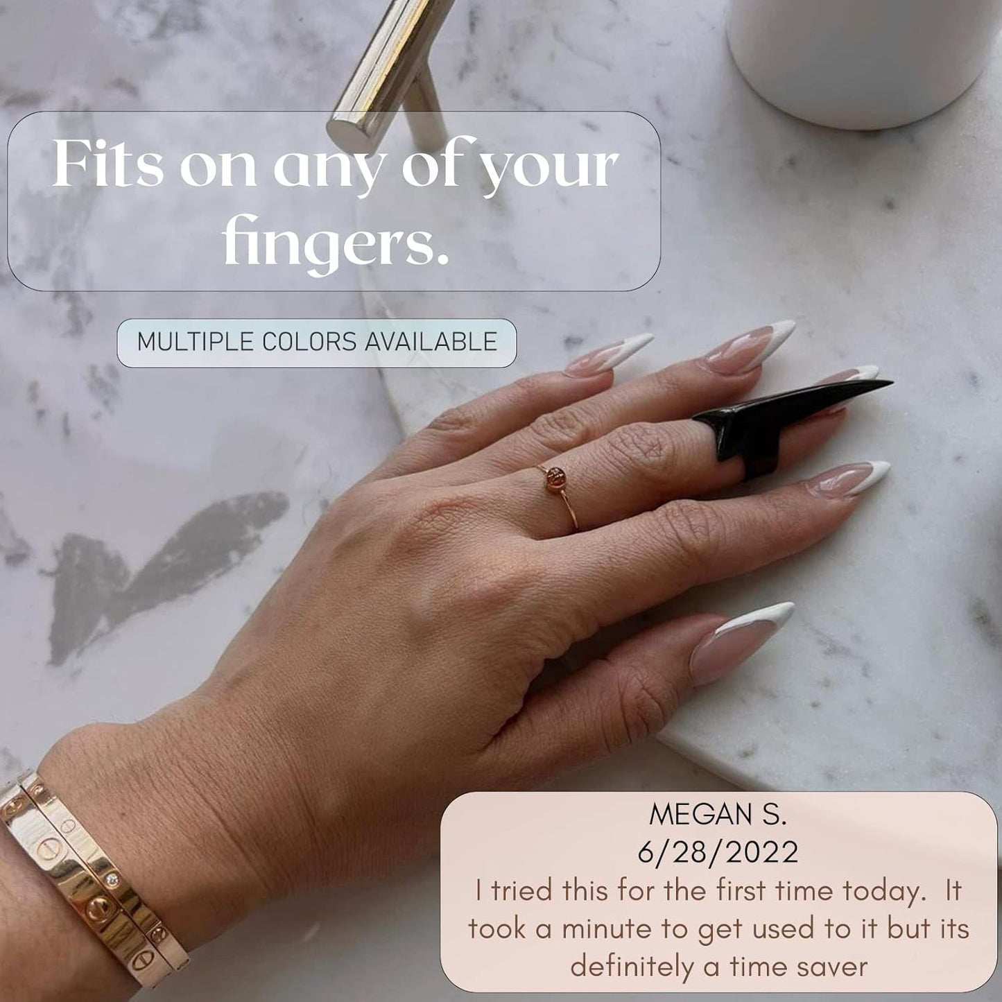 Quick Braid Aid Finger Parting & Sectioning Rings Set - Stainless Steel Stitch Braiding Tool for Durable Dreadlocks, Wig & Human Hair Extensions Installation (2pcs)