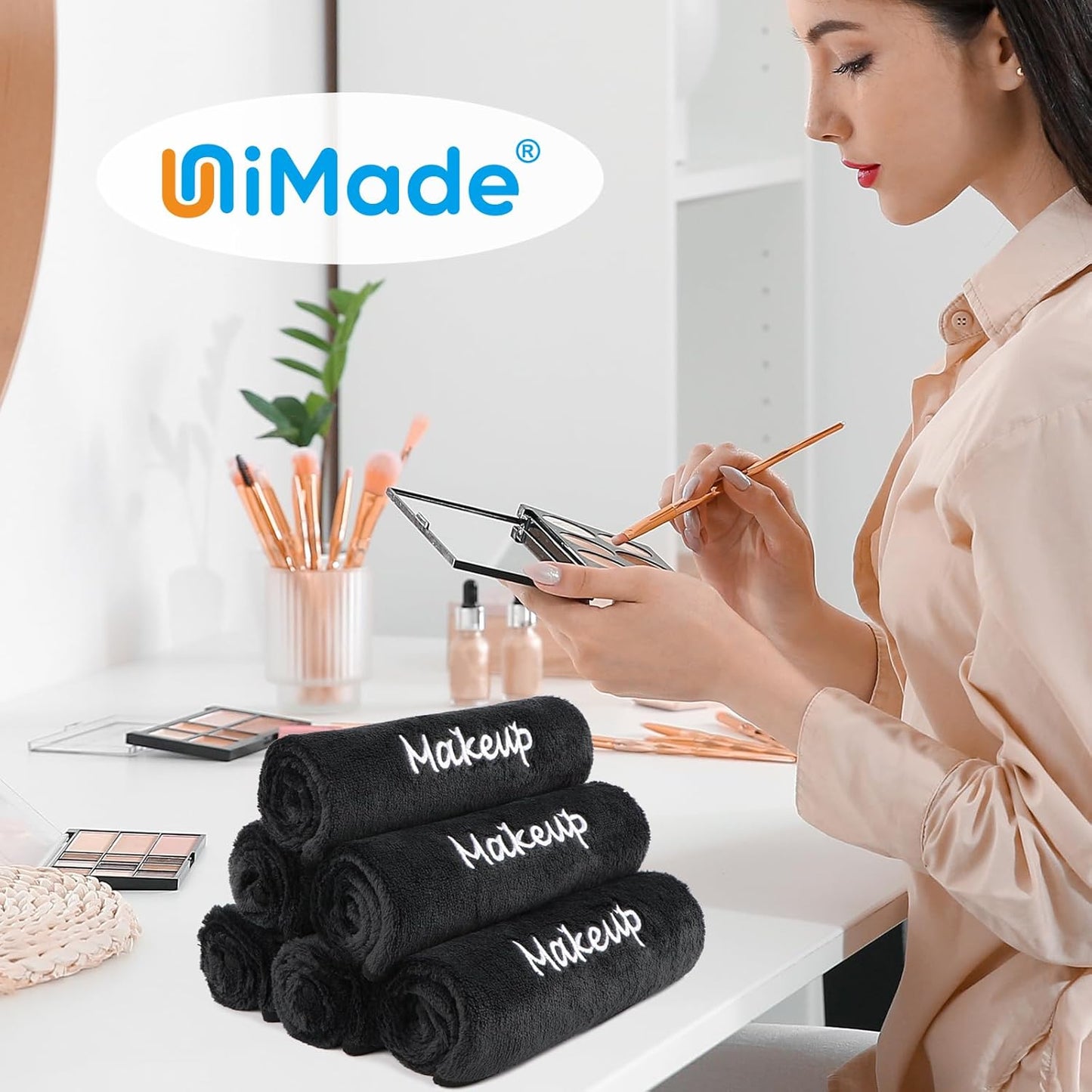 Makeup Remover Cloth, 48 Pack Black Facial Wash Cloths, Soft Coral Fleece Microfiber Towel for Face, Hand, and Bathroom(13" x 13")