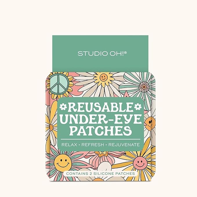 Studio Oh! Reusable Under-Eye Patches, Puffy Eyes Treatment and Under Eye Masks Skincare, 100% Silicone Eye Patches, Pairs with Favorite Serums or Creams, Beamin' Blooms