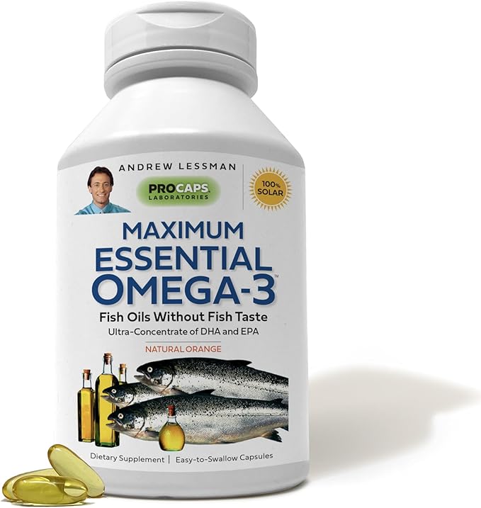 ANDREW LESSMAN Maximum Essential Omega-3 Orange 60 Softgels Omega-3 Oils.