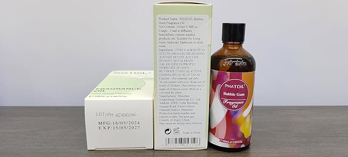 3.38FL.OZ Bubble Gum Fragrance Oils for Aromatherapy, Essential Oils for Diffusers for Home, Perfect for Diffuser, DIY Candle and Soap Making, DIY Scented Products - 100ml