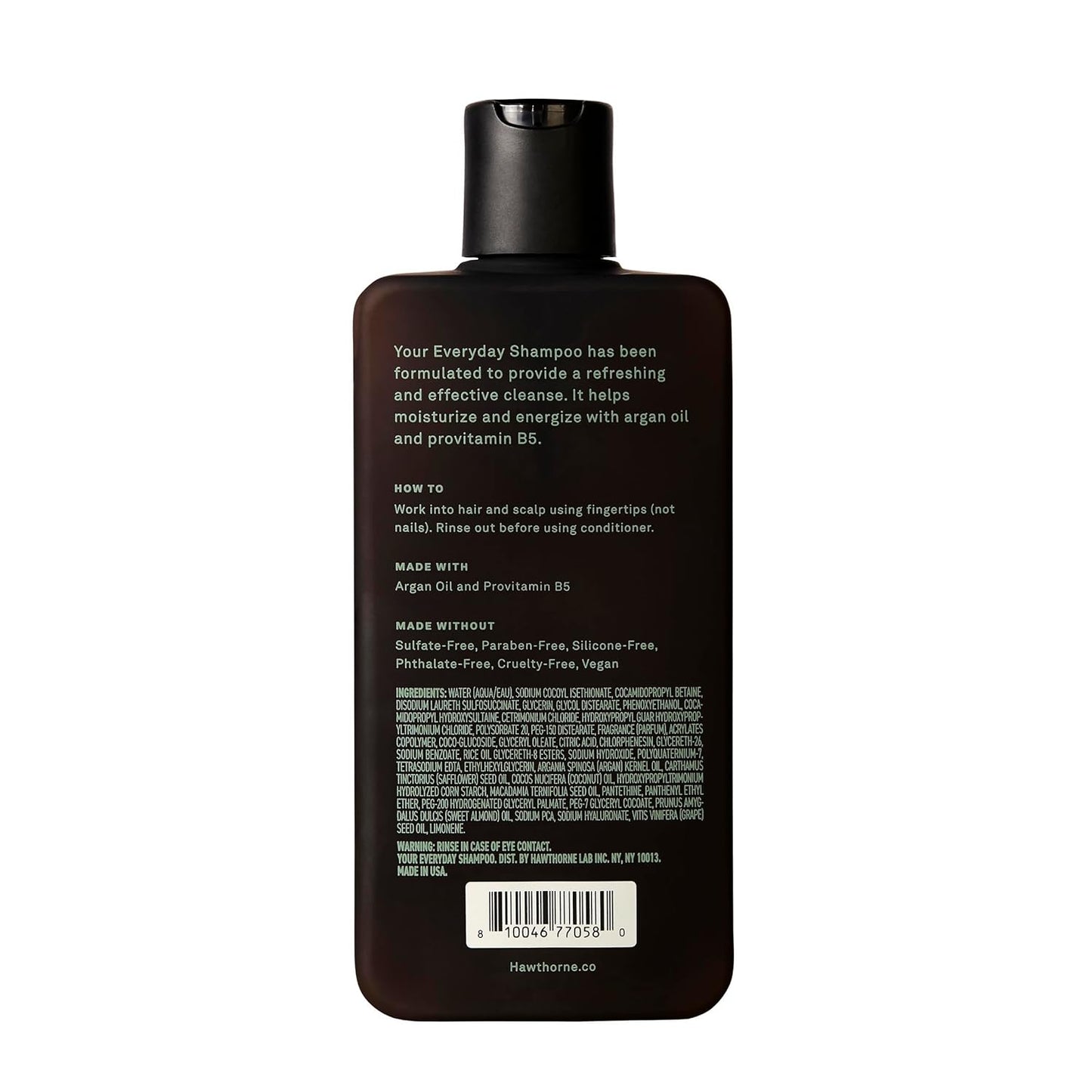 Hawthorne Men's Everyday Shampoo. For Stronger, Healthier Hair with Avocado Oil and Coconut Oil. Mint and Eucalyptus Scent. Sulfate Free, Paraben Free, Mens All Natural Shampoo. 8 fl. oz. 2-Pack.