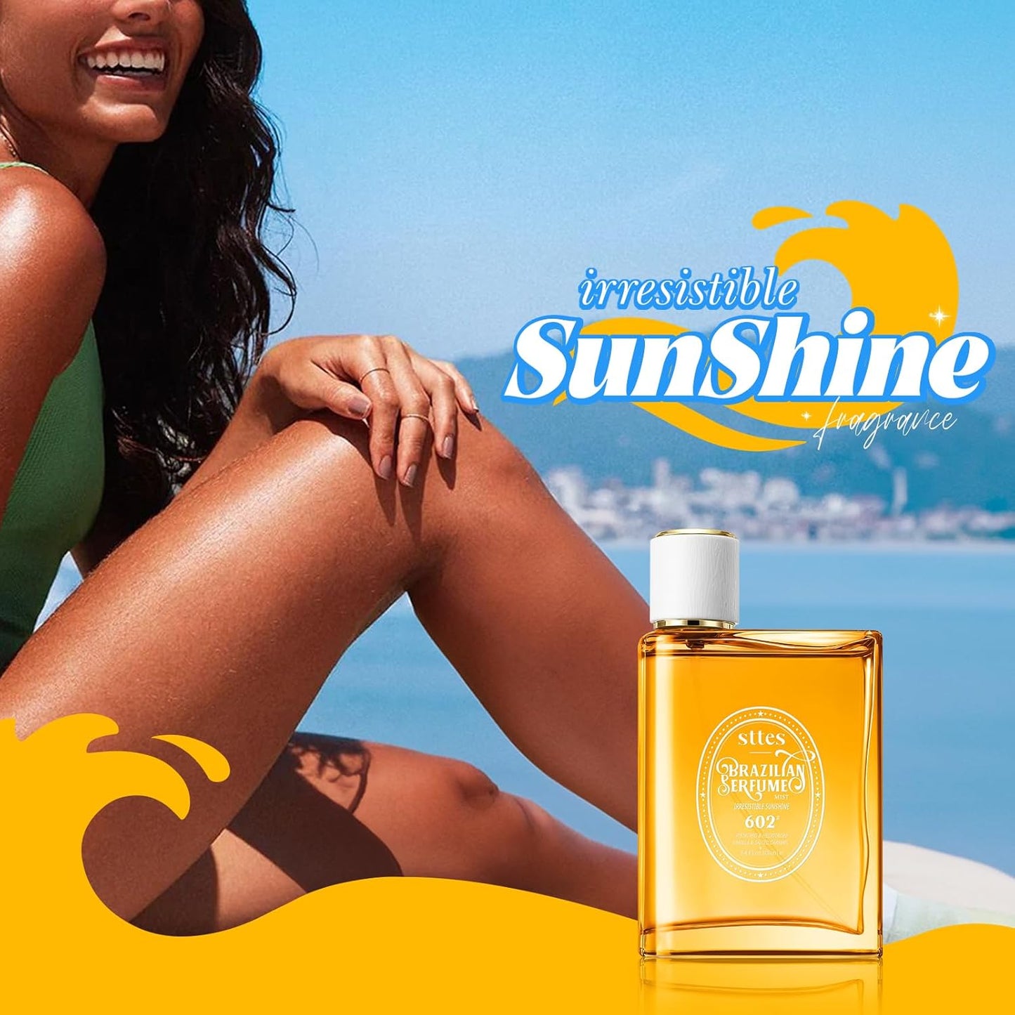 Sttes Perfume 602# (Irresistible Sunshine) - Eau de Perfume 100ml (3.4fl oz) Vanilla Gourmet Tune (Caramel Vanilla Flavor)