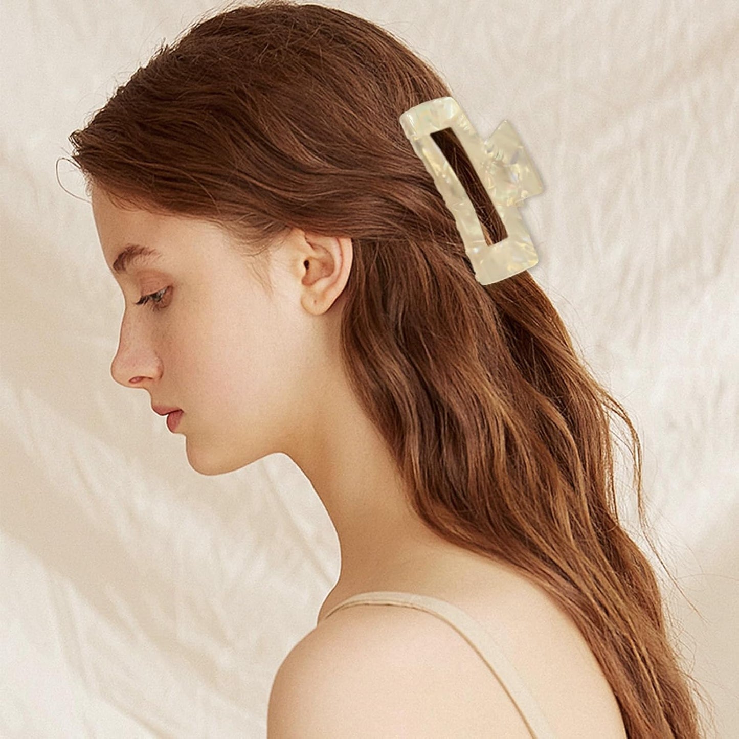 Large Claw Clips 4.1 IN Tortoise Acrylic Stylish Hair Accessories for Thick and Thin Hair 2pc Set Cute Clips for Women Teen Girls (light yellow+Tortoise)