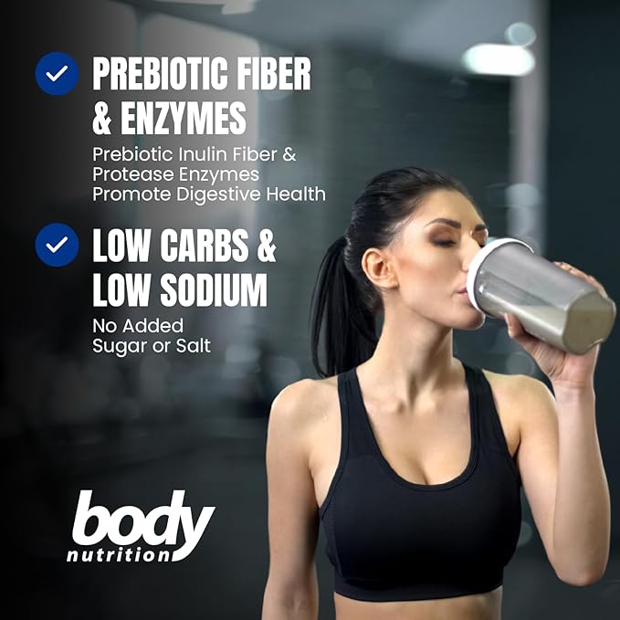 Body Nutrition Trutein High Protein Powder: 45% Whey, 45% Casein, 10% Egg White, Gluten-Free, Low Sodium, Grass Fed Whey Protein Powder, Gym Supplement & Breakfast Shake, Salted Caramel, 4lb