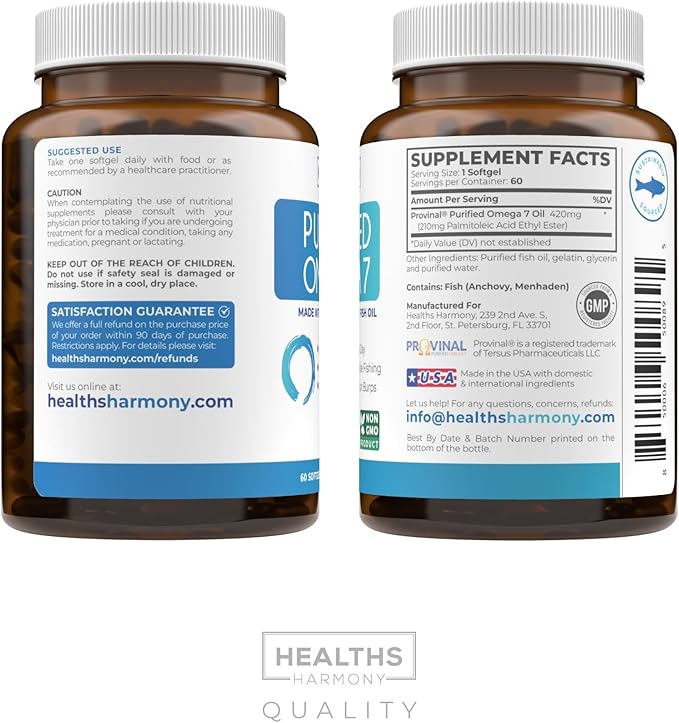 Purified Omega 7 Softgels (2 Month 7 & 60 Capsules