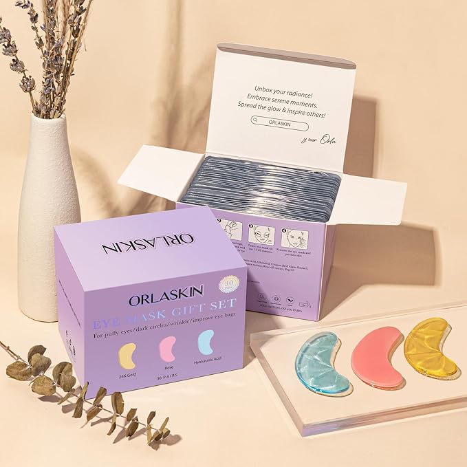30pcs Under Eye Patches for Puffy Eyes and Dark Circles+6PCS Collagen Face Mask Overnight Bio-Collagen Real Deep Mask+Lip Mask & Lip Scrubber Exfoliator Lip Sleeping Mask Overnight