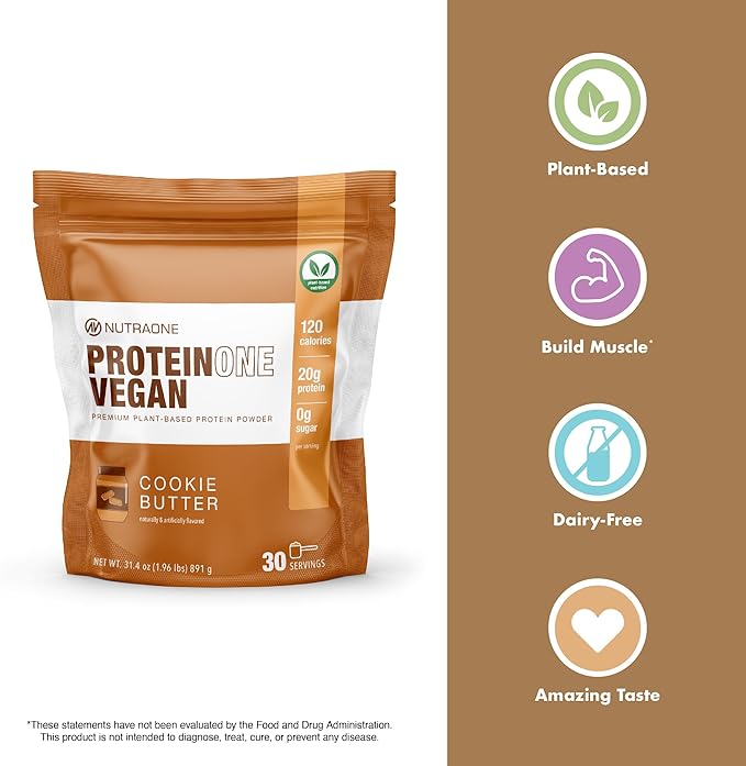 NutraOne ProteinOne Vegan Plant-Based Protein Powder