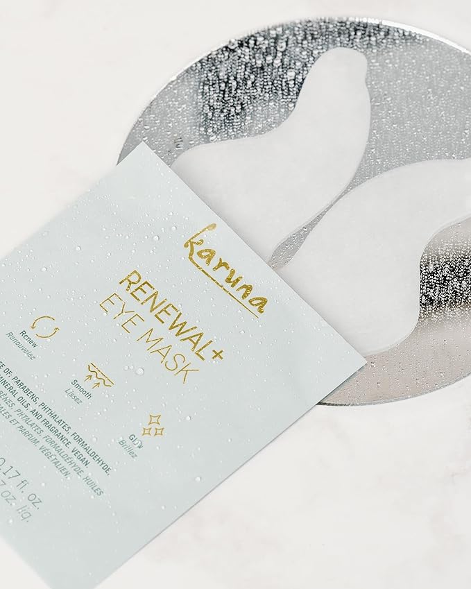 Karuna Skin - Renewal+ Eye Mask, Under Eye Patches for Tired Eyes, Beneath-the- Eye Patch with Burdock Root & Mushroom Extract, Under Eye Patches for Puffy Eyes & Fine Lines, 2 Patches per Pack