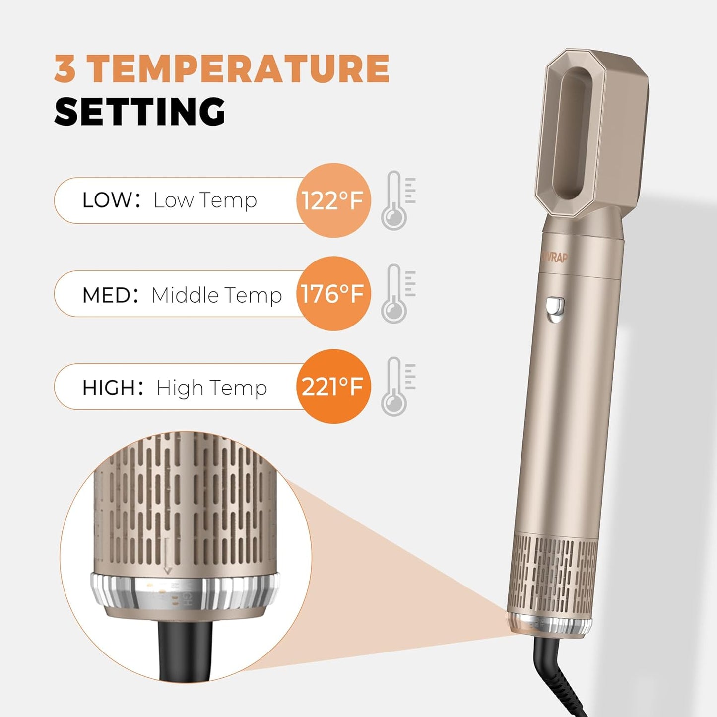 6 in ONE Hair Dryer Brush, Blow Dryer Curling Wand Hair Styling Tools Set, Ionic Hot Air Massage Oval Blowout Hair Dryer, Left&Right Hair Styler 100-120V