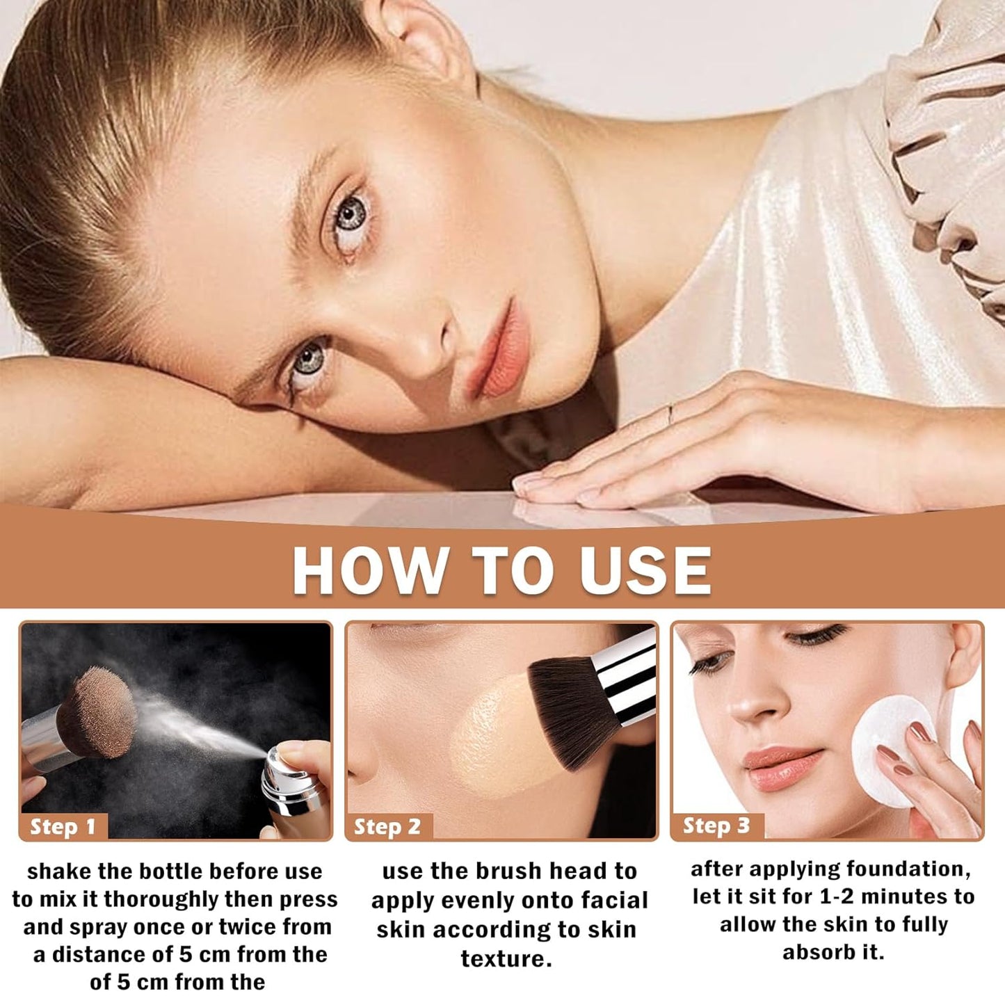 Airbrush Foundation Makeup Spray Full Coverage Foundation for Mature Skin,Long-lasting Airbrush Flawless Setting Spray,Waterproof Foundation for Smooth Radiant Skin (04 Porcelain Color)