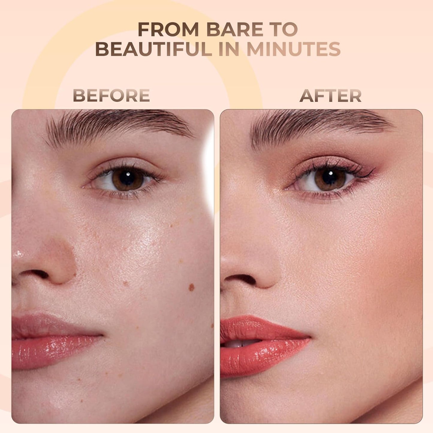 4pc Full Size Kit (Fair 1) Mineral Makeup Matte Translucent Loose Foundation + Kabuki Brush + Concealer + Finishing Setting Powder + Bare Face Full Coverage SPF 30 All Skin Types Waterproof