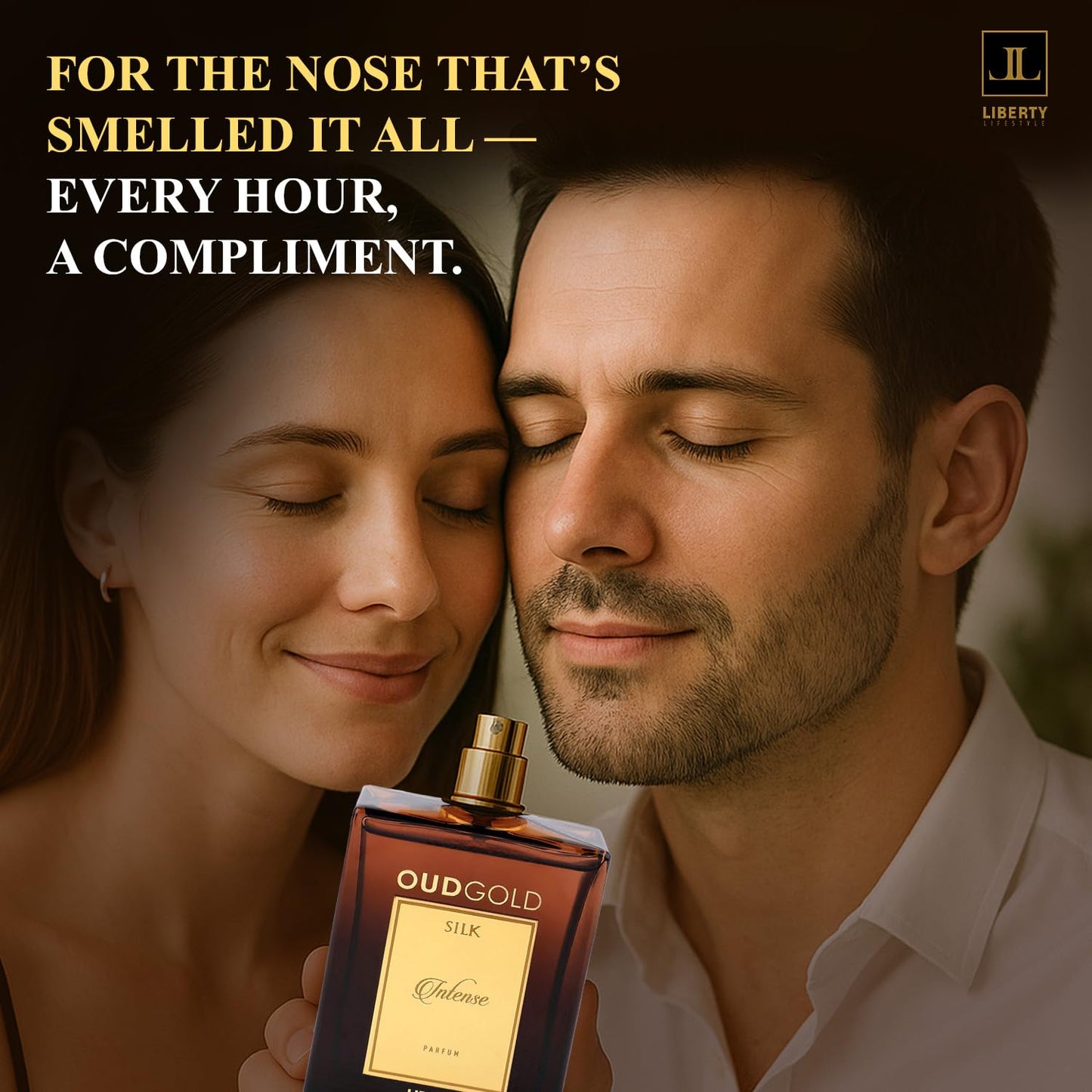 Liberty Premium Oud Luxury Seductive Long Lasting (3 days) OudGold Silk Intense Parfum for Men & Women (100ml/3.4Oz), Designed in France, Woody Notes