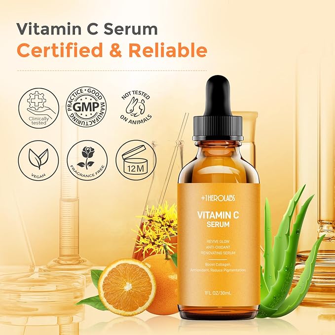 2 Packs Vitamin C Serum for Face –Anti Aging Face & Eye Serum, Hyaluronic Acid, Reduce Fine Lines, Dark Spots and Wrinkle