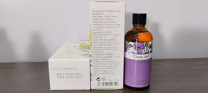 3.38Fl.Oz Clove Essential Oil, for Aromatherapy Diffusers with Glass Dropper, Humidifiers, Great for DIY Candle and Soap Making, Gift for Friend