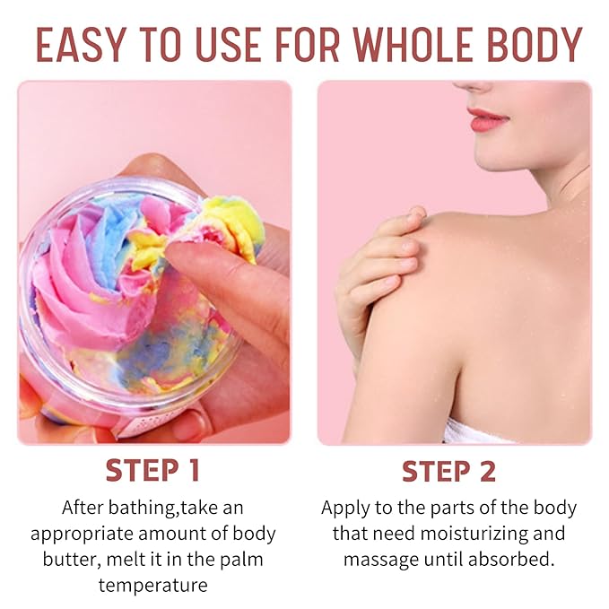 Whipped Shea Butter Skin Moisturizer - Body Butter for Women - Body Lotion for Dry Skin - Lightweight Body Cream for Women - Hydrating,Nourishing Soothing for All Skin Types - Birthday Christmas Gifts