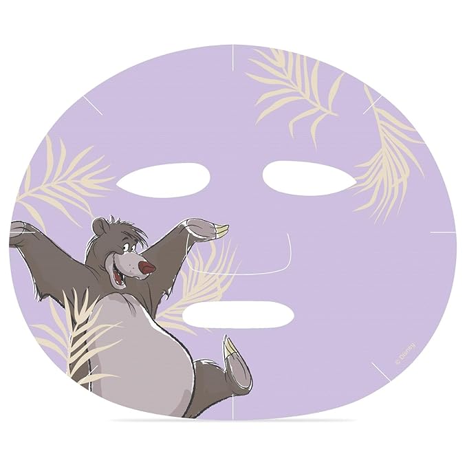 MAD Beauty The Jungle Book Baloo Cosmetic Sheet Mask Disney Aloe Vera, Hydrating Soothing Cute Design, Skincare Apple Scent | Gift for Women, Men, Adults