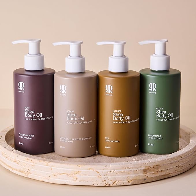 R&R Intense Shea Body Oil – Fast-Absorbing & Lightweight – Hydrating Body Oil for Dry Skin – Shea Butter Oil for Skin & Massage – Rich in Vitamin A, E & F for Nourished & Soft Skin