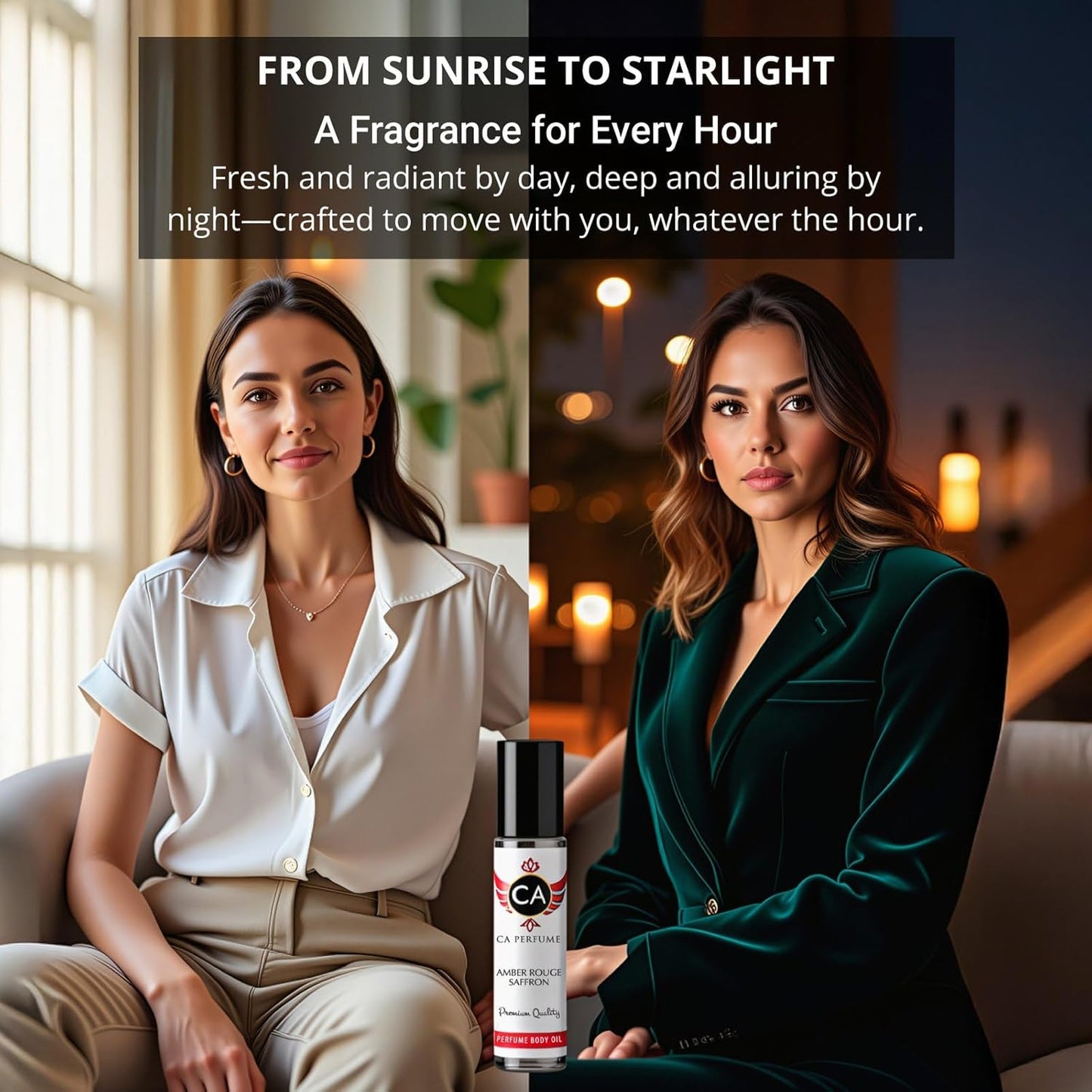 CA Perfume Duo Impression of The Sun Energy For Women And Men Perfume Layering Set Long Lasting Travel Size EDP + Body Oil Roll-On Bottle 0.27 Fl Oz+0.33 Fl Oz