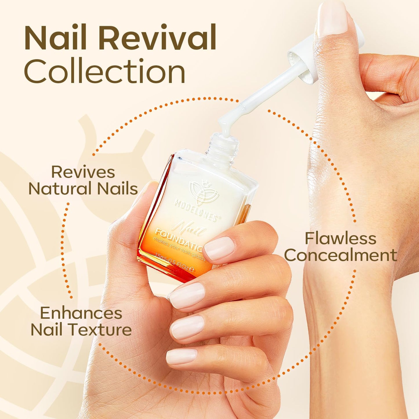 modelones Nail Strengthener Clear Gel Top Coat Nail Polish Cuticle Oil Pen Milky White Nail Repair for Damaged Nails Care Kit for Women 15 ml Ridge Filler for Growth