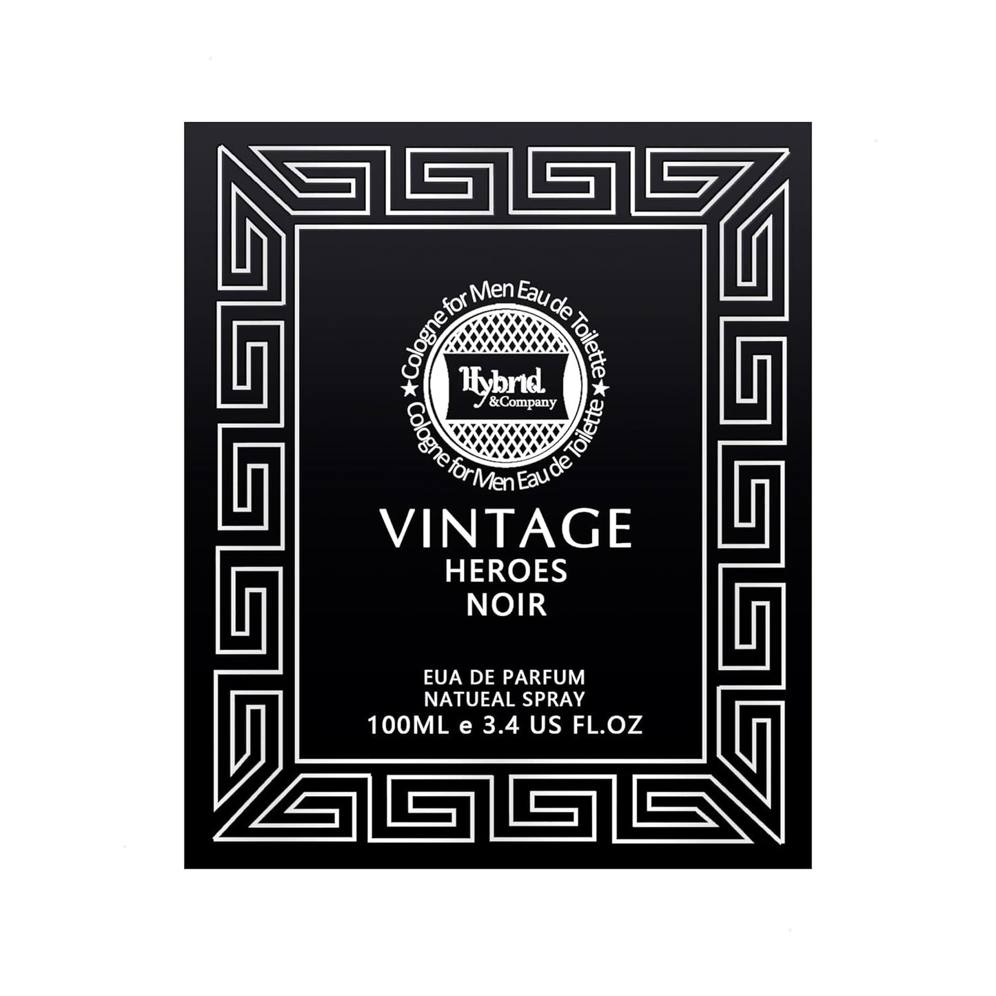 Hybrid & Company Vintage Heroes Noir For Men Eau De Parfum Vaporisateur Natural Spray 3.4 Fl Oz