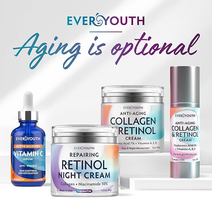 Vitamin C Serum 20%, Anti Aging Stem Cell Serum for Face with Hyaluronic Acid, Collagen Peptides, Vitamin E, Korean Skin Care Brightening Dark Spot Corrector for Wrinkles, Age Spots & Fine Lines, 1 oz