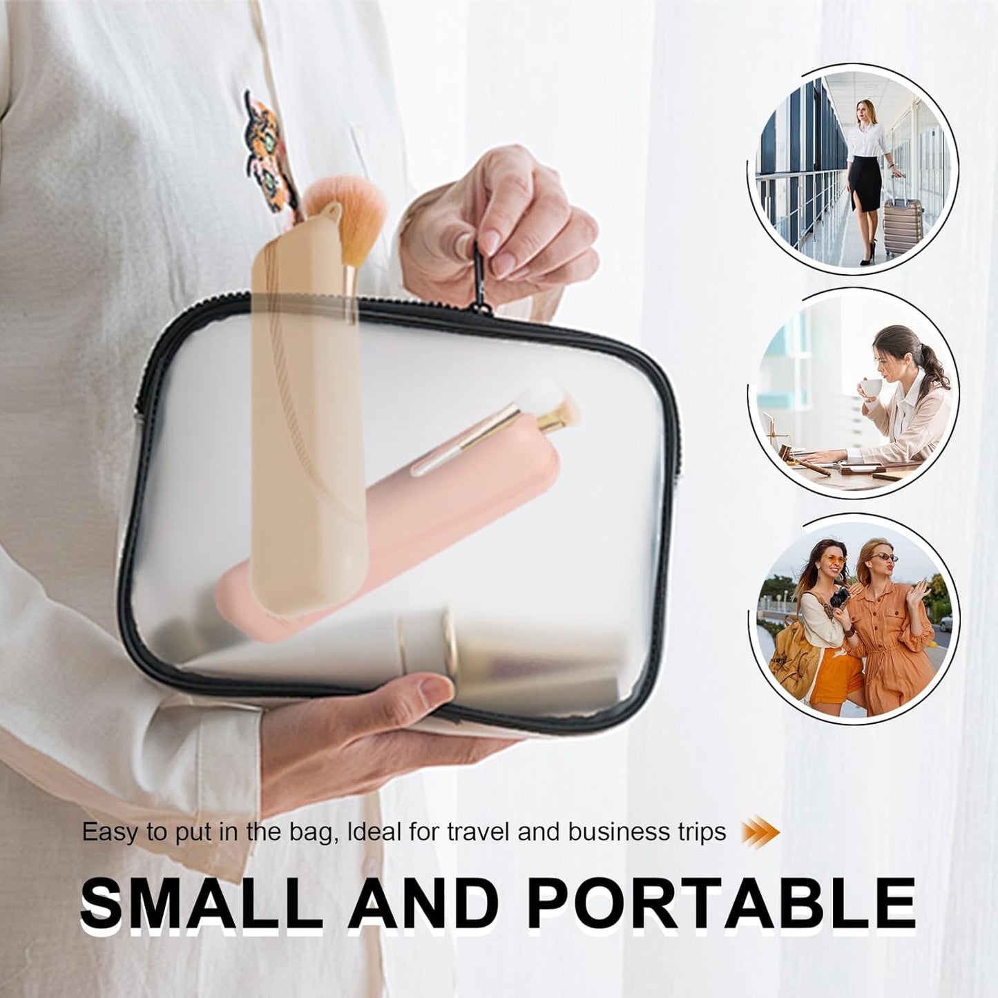 Silicone Makeup Brush holder,Large Travel Makeup Brush Case with Half-open Snap Design, Anti-fall Out Travel Bag,Portable and Eco-Friendly Beauty Cosmetic Organizer (Khaki*1)