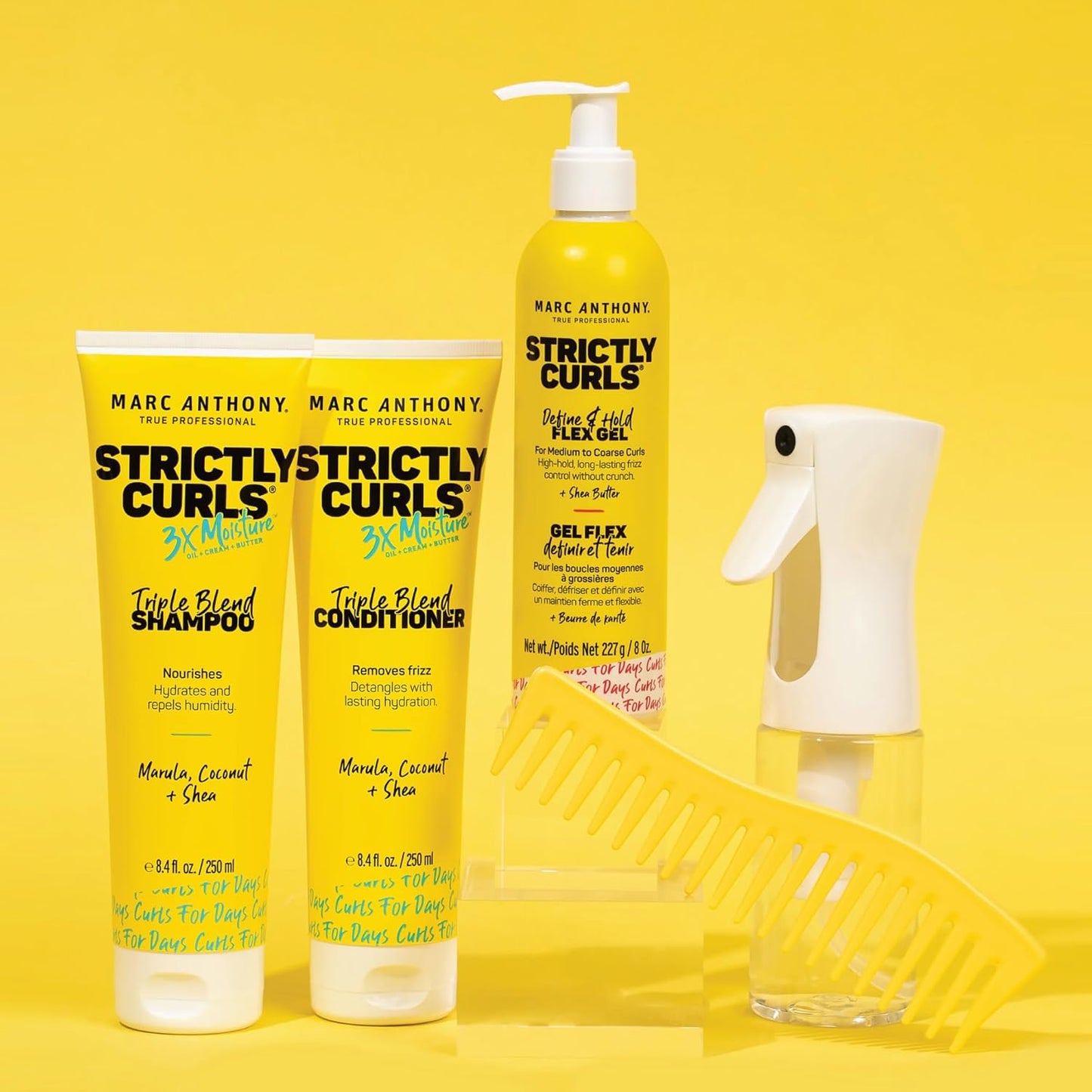 Marc Anthony Define & Hold Flex Hair Styling Gel, Strictly Curls - Medium to Coarse Curls - High Hold, Long-Lasting Frizz Control & Added Shine with Shea Butter - Anti-Frizz Hair Products for Women