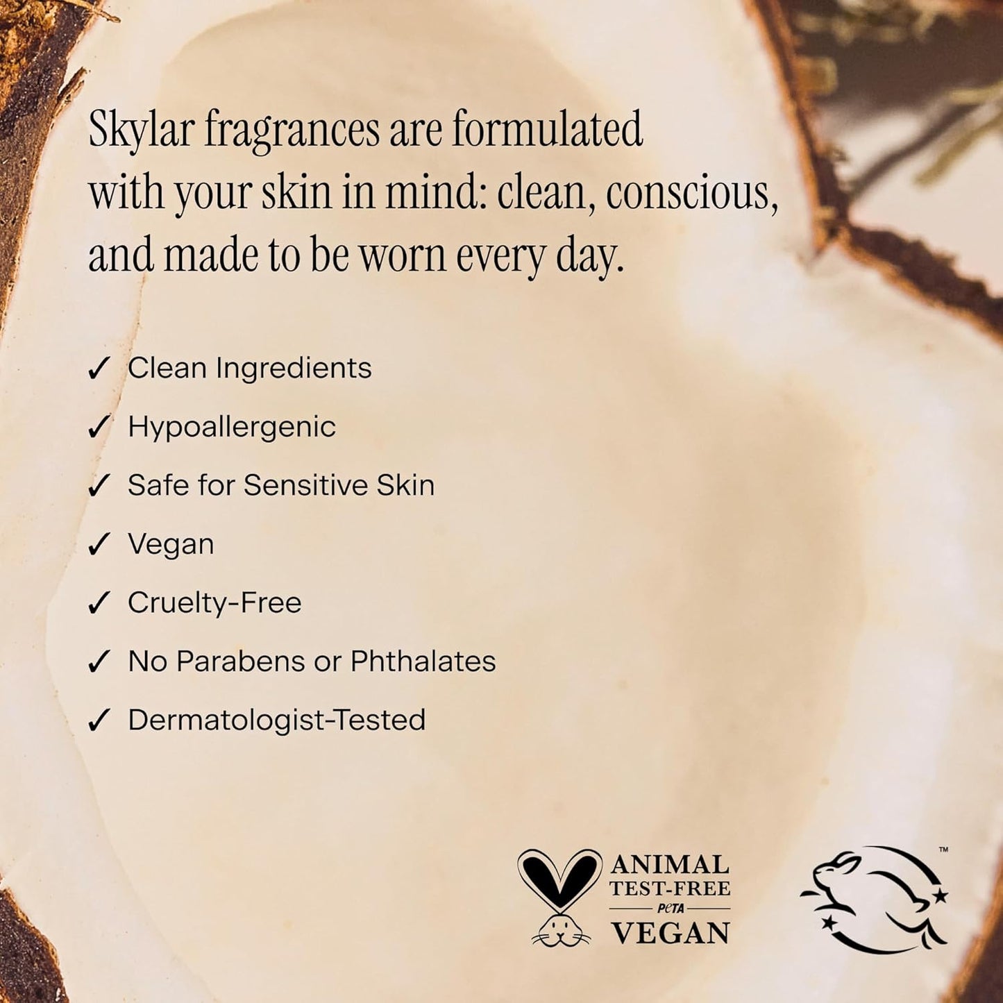 Skylar Coconut Cove Eau de Parfum - Hypoallergenic & Clean Perfume for Women & Men, Vegan & Safe for Sensitive Skin-Fruity Fresh Perfume with Notes of Bergamot, Coconut & Ambrox - 10mL /0.33 Fl oz