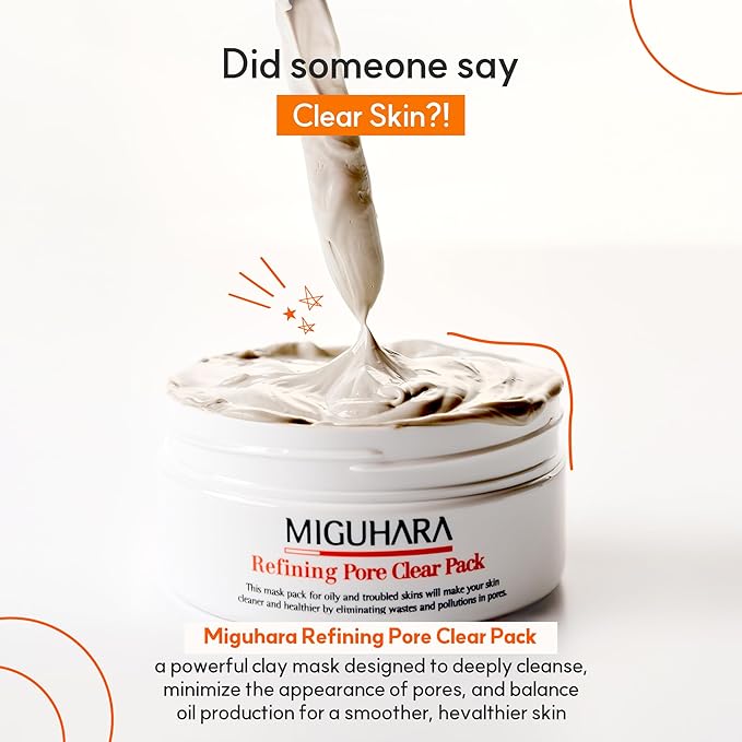 Refining Pore Clear Pack | Clay Face Mask | Pore Cleanser | Wash Off Mask Type | Hydrating Facial Mask for All Skin Types | Korean Beauty Skincare Product (150g/5.29 Oz.)