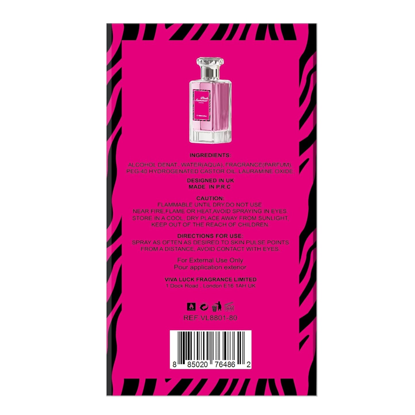 Hybrid & Company Women Pink Summer Pour Femme Eau De Parfum Vaporisateur Natural Spray 3.4 Fl Oz