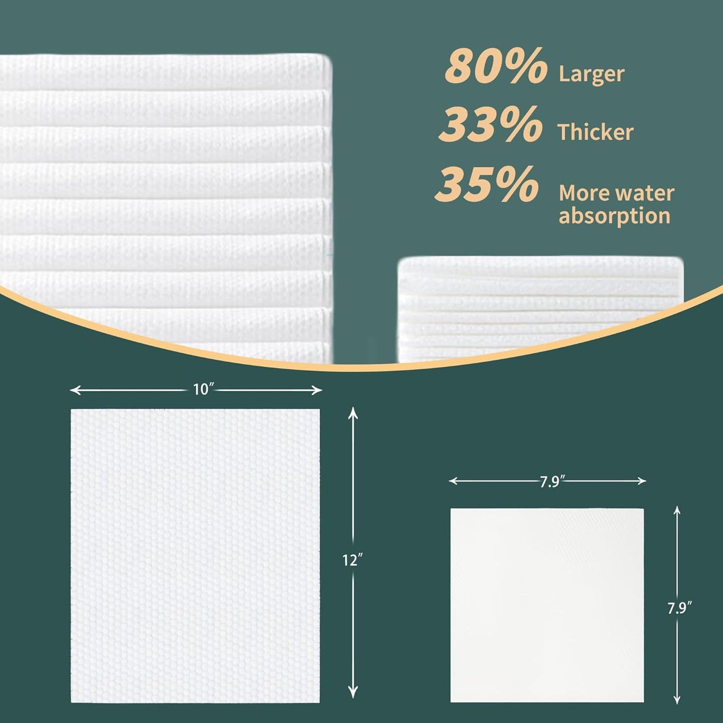 Ourmed Life Disposable Face Towels, Clean Facial Wash Cloth without Lint, Biodegradable Cleansing Dry Wipes, Skincare and Makeup Remover Towels for Sensitive Skin (Unscented, 100Count, Pack of 1)