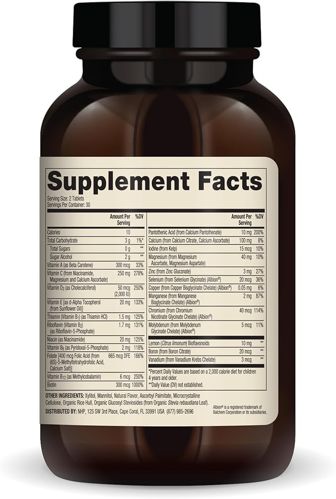 Dr. Mercola Chewable Multivitamin for Kids, 30 Servings (60 Tablets), 0g Sugar Per Serving, Natural Orange Flavor, Dietary Supplement, Supports Overall Health, Non-GMO