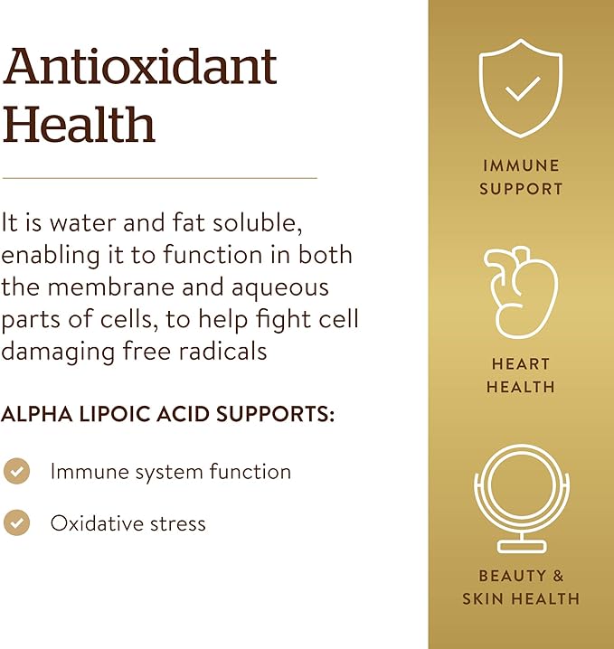 Solgar Alpha Lipoic Acid 200 mg, 50 Vegetable CoQ-10 - 50 Servings