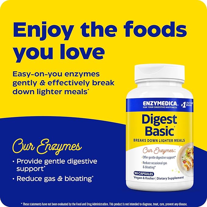 Enzymedica Digest Basic, Digestive Enzymes 90 Count