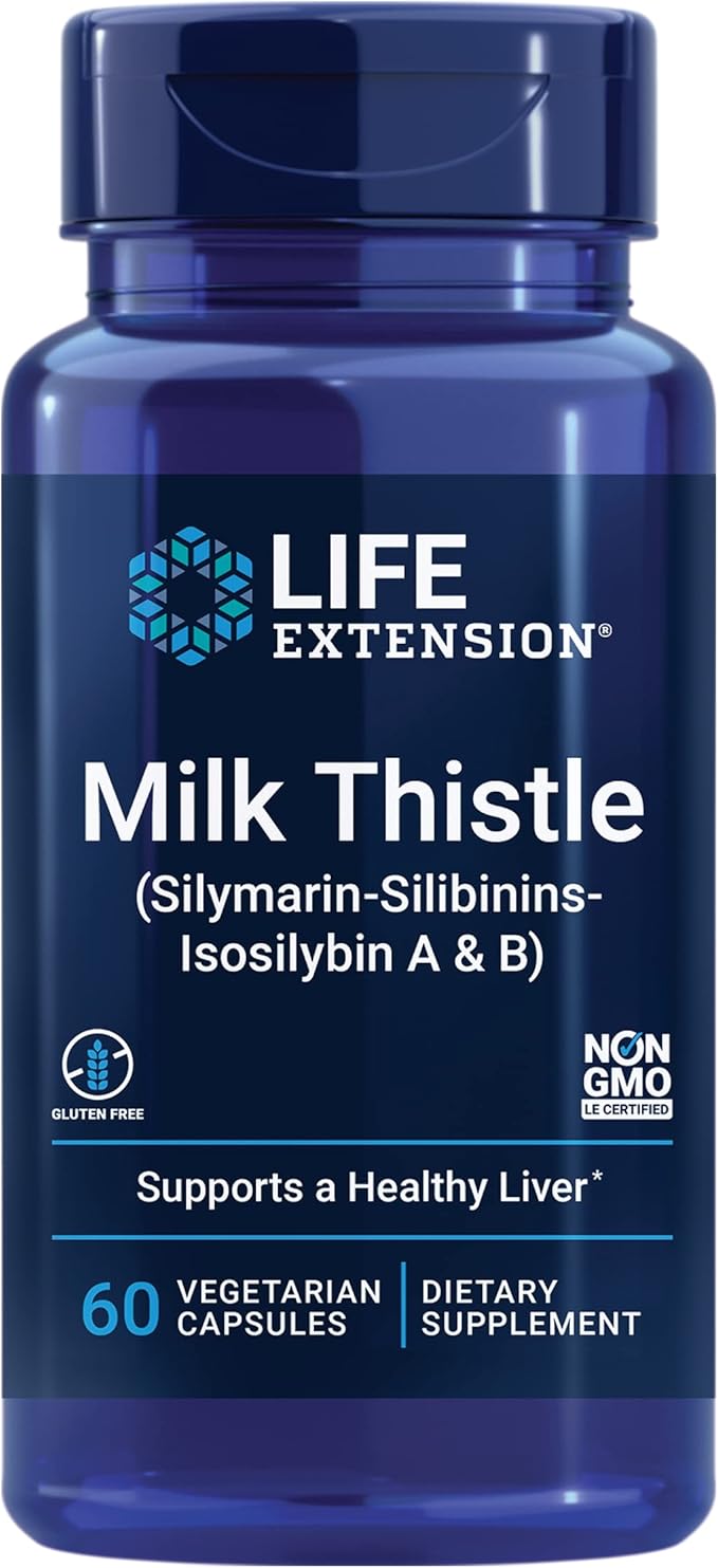 Life Extension Milk Thistle, silymarin, silibinins, 60 capsules