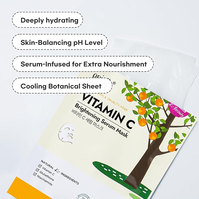 Epielle Vitamin C Serum Sheet Masks (5pk) | Korean Skincare | Facial Sheet Mask | Kbeauty, Mother's Day Gifts