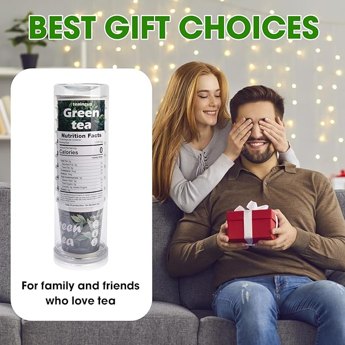 10 Pre-Filled Tea Set Cups with Premium Tea – Ready to Brew Hot or Iced, Eco-Friendly Convenient Ideal Gift Set for Women/Men, Includes Loose Leaf for Travel & Office